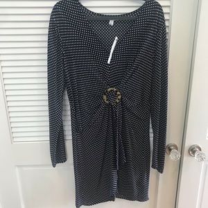 Topshop Navy Polkadot Wrap dress <great for fall>